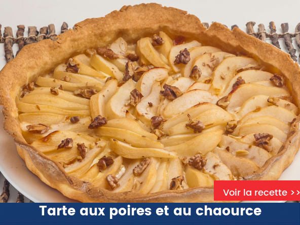 Tarte aux poires et au chaource